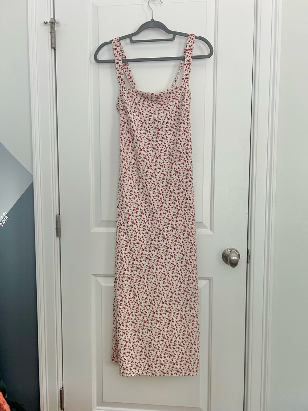 Abercrombie Cream White Rose Floral Print Midi Dress Size XSmall Petite - Picture 2 of 7
